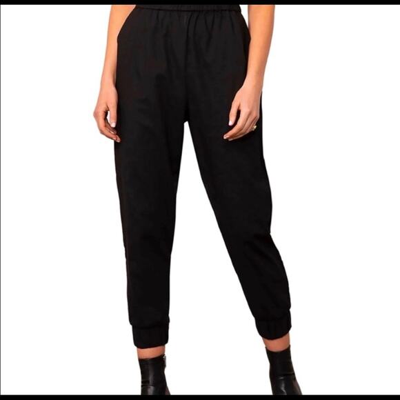 BB Dakota Black Casual Jogger Womens size 2 Spring Neutral Loungewear Jogger - Picture 1 of 5